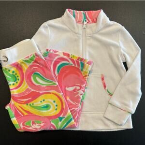 Lilly Pulitzer Paisley Terry Cloth Set, Pink/White, Toddler Girl Size 2/3